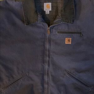 Carhartt Blue Detroit Jacket with Black Collar